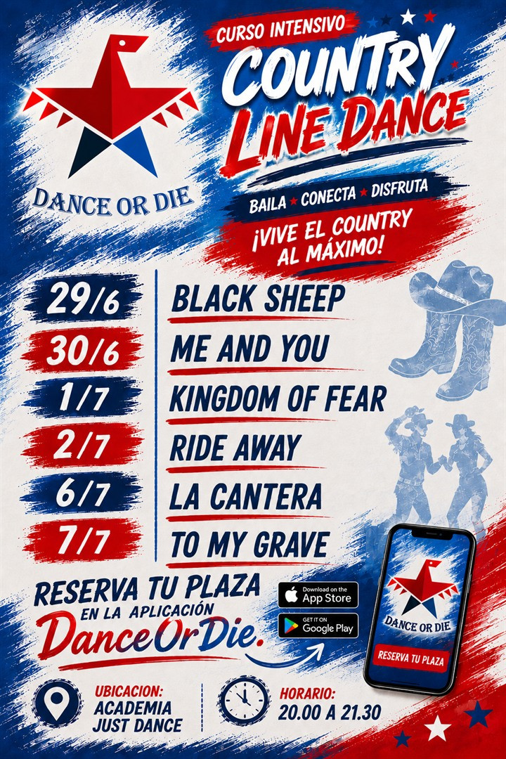 Curso intensivo Country Line Dance - Dance or Die